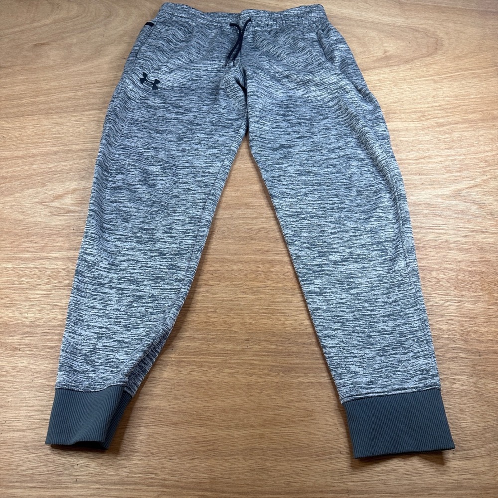 Under Armour ColdGear Boys YLG Gray Fleece Jogger Sweatpants Loose Fit
